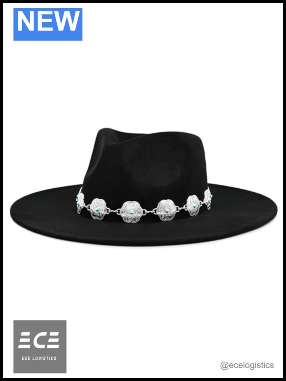 Wide Brim Boho Western Fedora Hat Vegan Suede Flat Brim Rancher